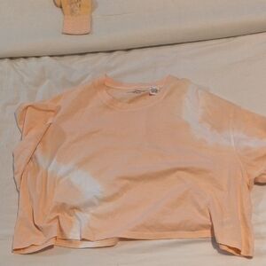 French Connection Peach Tie-Dye Short Sleeve Tee